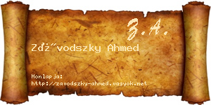 Závodszky Ahmed névjegykártya